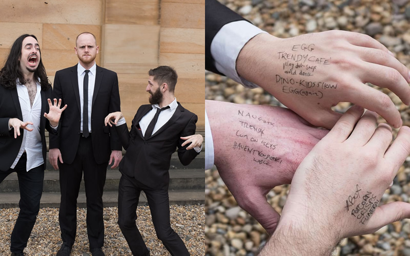 Aunty Donna. Image shows from L to R: Zachary Ruane, Broden Kelly, Mark Bonanno