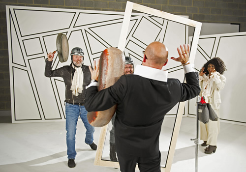 Harry Hill's Children In Need Sketch 2013. Image shows from L to R: Simon King, Dave Myers, Harry Hill, Sinitta