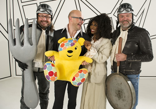 Harry Hill's Children In Need Sketch 2013. Image shows from L to R: Dave Myers, Harry Hill, Sinitta, Simon King