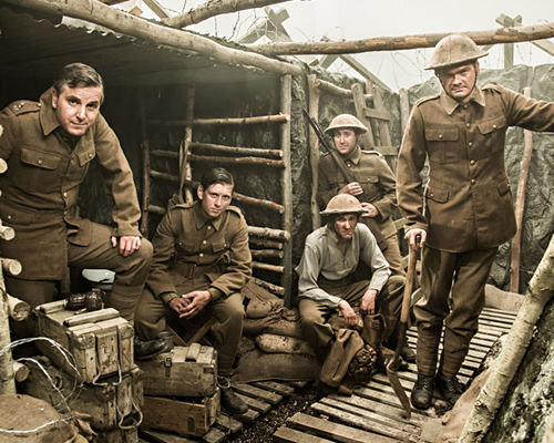 Horrible Histories. Image shows from L to R: Ben Willbond, Laurence Rickard, Mathew Baynton, Jim Howick, Simon Farnaby. Copyright: Lion Television / Citrus Television