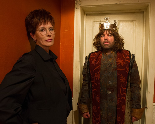 Inside No. 9. Image shows from L to R: Felicity (Julia Davis), Tony (Steve Pemberton). Copyright: BBC