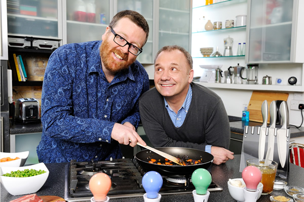 Frankie Boyle And Bob Mortimer's Cookery Show. Image shows from L to R: Frankie Boyle, Bob Mortimer