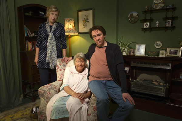 Nurse. Image shows from L to R: Elizabeth (Esther Coles), Phyllis (Vilma Hollingbery), Gary (Paul Whitehouse). Copyright: Down The Line Productions