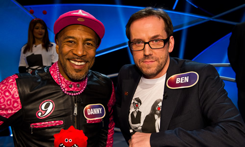 Pointless Celebrities. Image shows from L to R: Danny John-Jules, Ben Miller