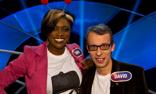 Pointless Celebrities. Image shows from L to R: Andi Osho, David Schneider