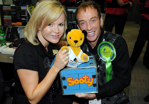 Sooty. Image shows from L to R: Amanda Holden, Richard Cadell