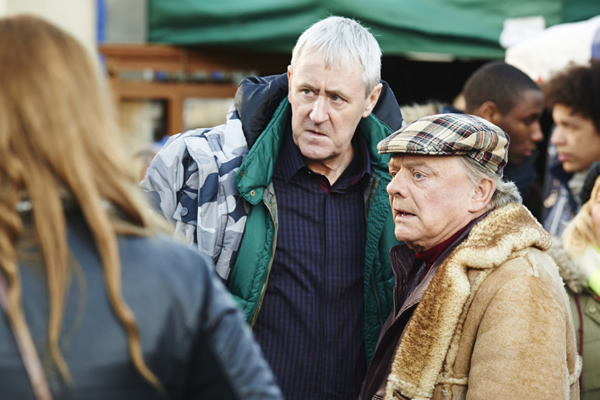 Only Fools And Horses - Sport Relief. Image shows from L to R: Rodney (Nicholas Lyndhurst), Del (David Jason). Copyright: BBC