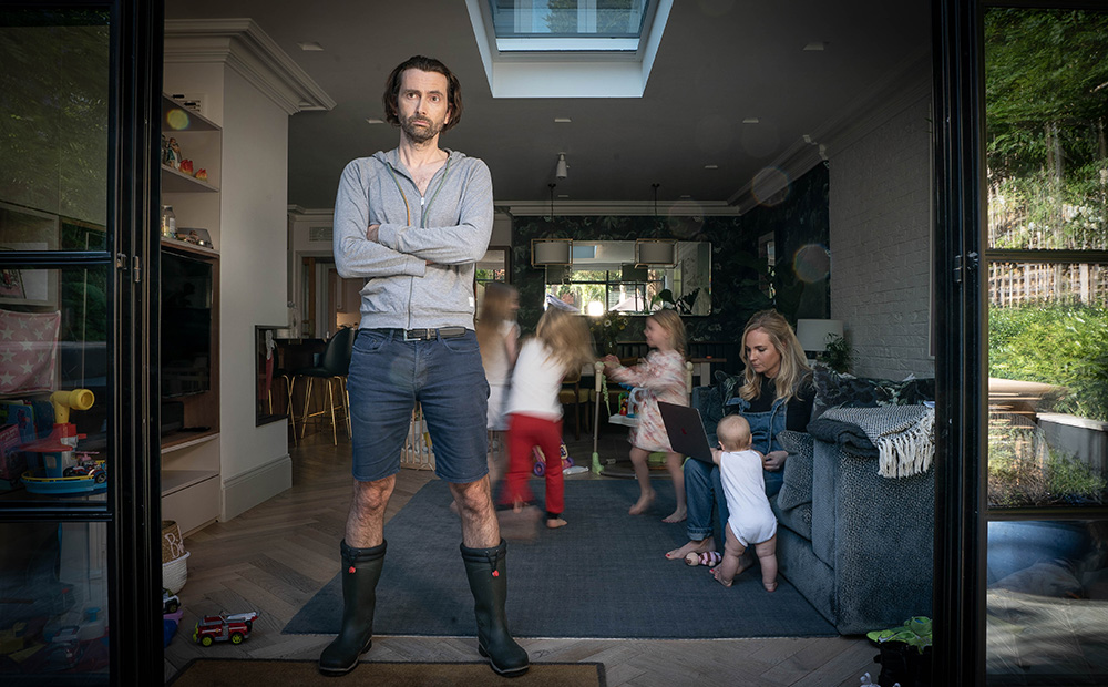 Staged. Image shows from L to R: David (David Tennant), Georgia (Georgia Tennant). Copyright: BBC / Simon Ridgeway