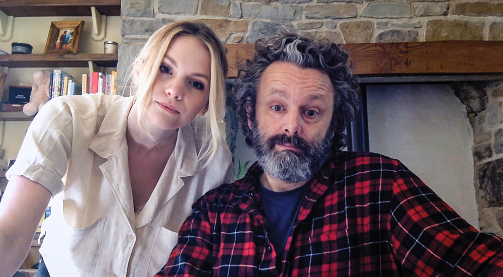 Staged. Image shows from L to R: Anna (Anna Lundberg), Michael (Michael Sheen). Copyright: BBC / Simon Ridgeway