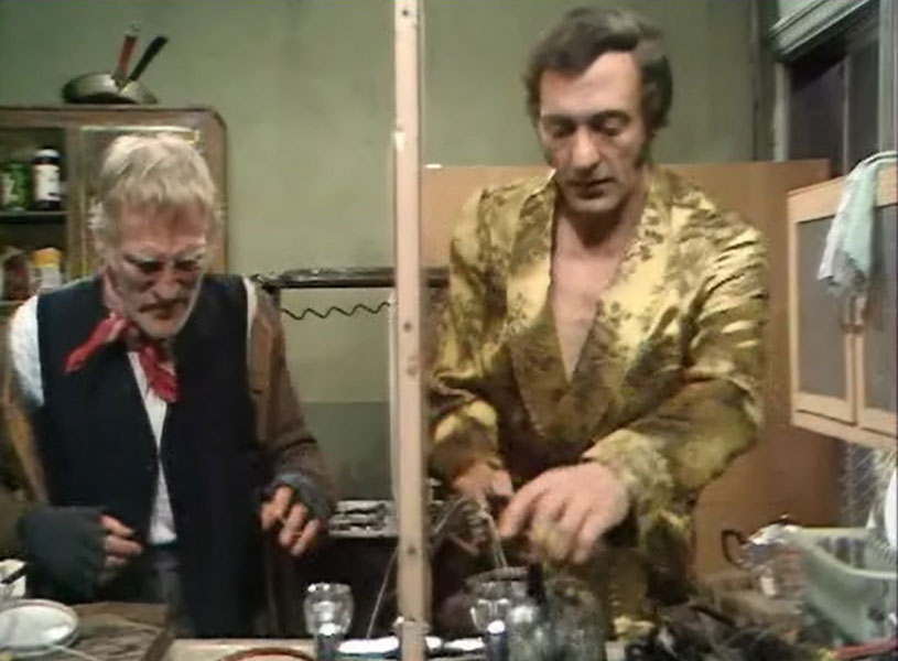 Steptoe And Son. Image shows from L to R: Albert Steptoe (Wilfrid Brambell), Harold Steptoe (Harry H. Corbett)