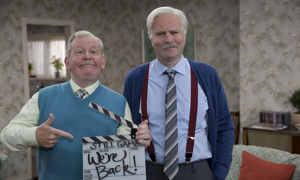 Still Game. Image shows from L to R: Jack Jarvis (Ford Kiernan), Victor McDade (Greg Hemphill)