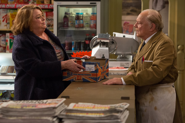 Still Open All Hours. Image shows from L to R: Nurse Gladys Emmanuel (Lynda Baron), Granville (David Jason). Copyright: BBC