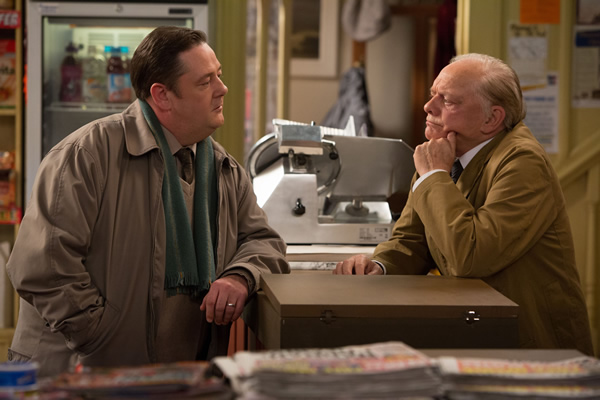 Still Open All Hours. Image shows from L to R: Wet Eric (Johnny Vegas), Granville (David Jason). Copyright: BBC