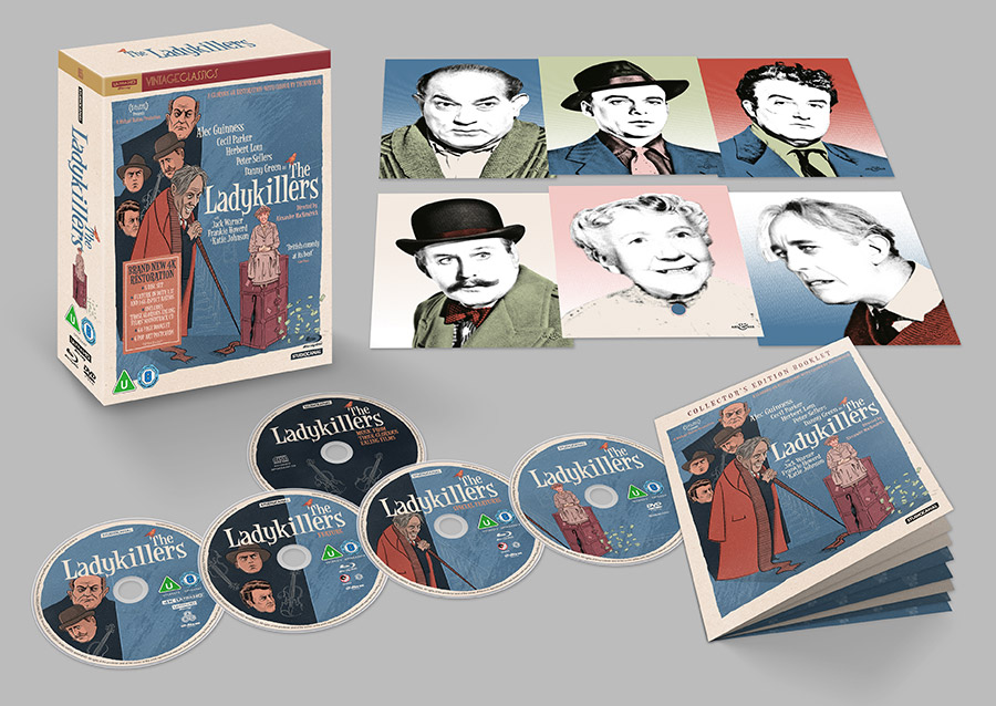 The Ladykillers 2020 UHD Blu-ray box set contents. Copyright: Ealing Studios