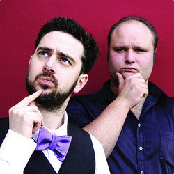 The Unwrong Quiz - Free. Image shows from L to R: Frog Morris, Mark Quinn. Copyright: BBC