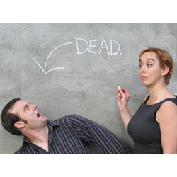 Your Days Are Numbered: The Maths of Death. Image shows from L to R: Matt Parker, Timandra Harkness. Copyright: BBC