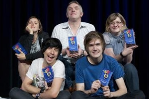 Image shows from L to R: Josie Long, Russell Kane, Greg Davies, Bo Burnham, Sarah Millican