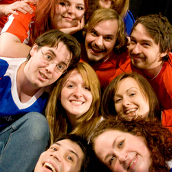 ComedySportz@Laughing Horse Free Festival. Image shows from L to R: Achile Dunne, Jade Fearnley, Sam Al-Hamdani, Carly Tarett, Rob Hudson, Rachel Wareing, Brainne Edge, Mark Rawle