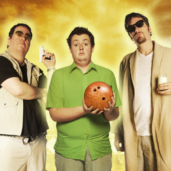 AAA Stand-Up Late. Image shows from L to R: Matt Price, Jonathan Elston, Danny Ward. Copyright: BBC