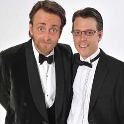 Flanders and Swann. Image shows from L to R: Tim Fitzhigham, Duncan Walsh Atkins. Copyright: BBC