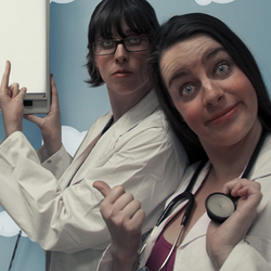 Jo and Brydie Play Doctor. Copyright: BBC