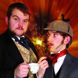 Morgan & West: Crime Solving Magicians. Image shows from L to R: Rhys Morgan, Robert West