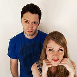 Parris and Dowler: Special Delivery. Image shows from L to R: Max Dowler, Rachel Parris. Copyright: BBC