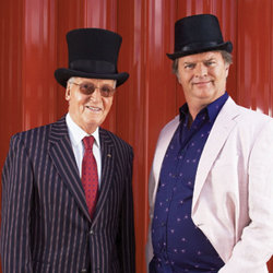 BBC: Just A Minute. Image shows from L to R: Nicholas Parsons, Paul Merton