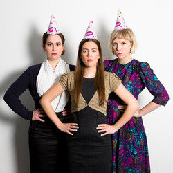 Birthday Girls: 2053. Image shows from L to R: Camille Ucan, Rose Johnson, Beattie Edmondson