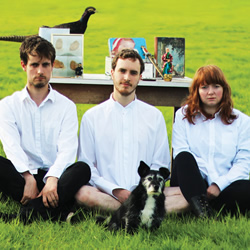 Gein's Family Giftshop. Image shows from L to R: James Meehan, Edward Easton, Kath Hughes. Copyright: Objective Productions