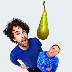 Short & Curly - A Ripe Pear. Image shows from L to R: Paul F Taylor, Rebecca Shorrocks. Copyright: BBC
