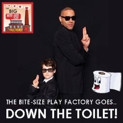 The Big Bite-Size Plays Factory Goes Down the Toilet. Copyright: ABC Television
