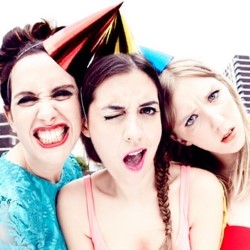 Birthday Girls: Party Vibes. Image shows from L to R: Camille Ucan, Rose Johnson, Beattie Edmondson