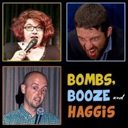 Booze, Bombs and Haggis. Image shows from L to R: Daphna Baram, Gary Sansome, Andrew Gilmore. Copyright: BBC