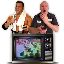 Brendon Burns and Colt Cabana Sit in a 150 Seater at 10pm and Provide the Commentary to Bad Wrestling Matches. Image shows from L to R: Colt Cabana, Brendon Burns. Copyright: Tempest Productions