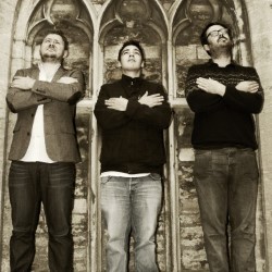 Grave Invaders. Image shows from L to R: Mark Grist, MC Mixy, Tim Clare. Copyright: BBC