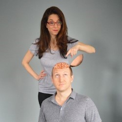 Off the Top: Neuroscience With Attitude. Image shows from L to R: Heather Berlin, Baba Brinkman