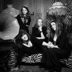 The Glenda J Collective. Image shows from L to R: Josie Lawrence, Cariad Lloyd, Pippa Evans, Ruth Bratt