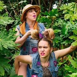 Double Denim: Adventure Show. Image shows from L to R: Michelle Brasier, Laura Frew