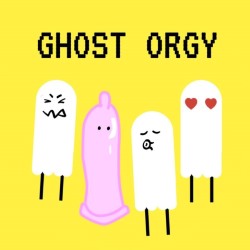 Ghost Orgy. Image shows from L to R: Erika Ehler, Hannah Lawrence, Bria Hiebert