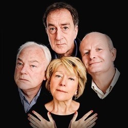 Radio Active: The 40th Anniversary Show. Image shows from L to R: Michael Fenton Stevens, Angus Deayton, Helen Atkinson-Wood, Philip Pope