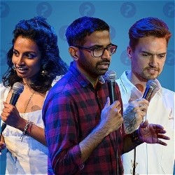Best of So You Think You're Funny?. Image shows left to right: Pravanya Pillay, Joshua Bethania, Jack Skipper