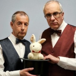 Grumpy Magicians Present: If All Else Fails, Read the Instructions. Image shows left to right: John Hearn, Paul Novak