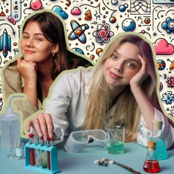 Alex Mason and Freya McGhee: Comedians in STEM. Image shows left to right: Alex Mason, Freya McGhee