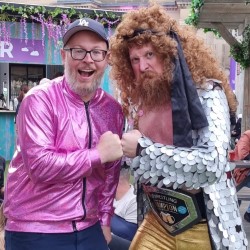 Wrestling with the Champ: Chortle Combat. Image shows left to right: Damien St John, Ant McGinley