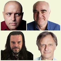 Impro All Stars. Image shows left to right: Ian Coppinger, Stephen Frost, Stu Murphy, Richard Vranch