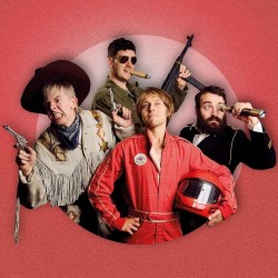 Aaaand Now for Something Completely Improvised. Image shows left to right: Tom Skelton, Daniel Nils Roberts, Chris Turner, Douglas Walker