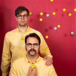 Foxdog Studios: Robo Bingo 2.0. Image shows left to right: Peter Sutton, Lloyd Henning