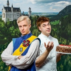 The Fit Prince (who gets switched on the square in the frosty castle the night before (insert public holiday here)). Image shows left to right: Linus Karp, Joseph Martin