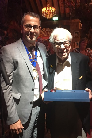 Image shows from L to R: Adam Borzone, Barry Cryer